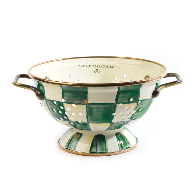 Mackenzie-Childs Emerald Check Small Colander