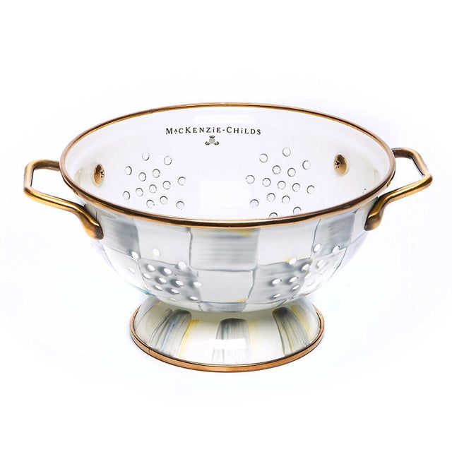 Mackenzie-Childs Sterling Check Small Enamel Colander
