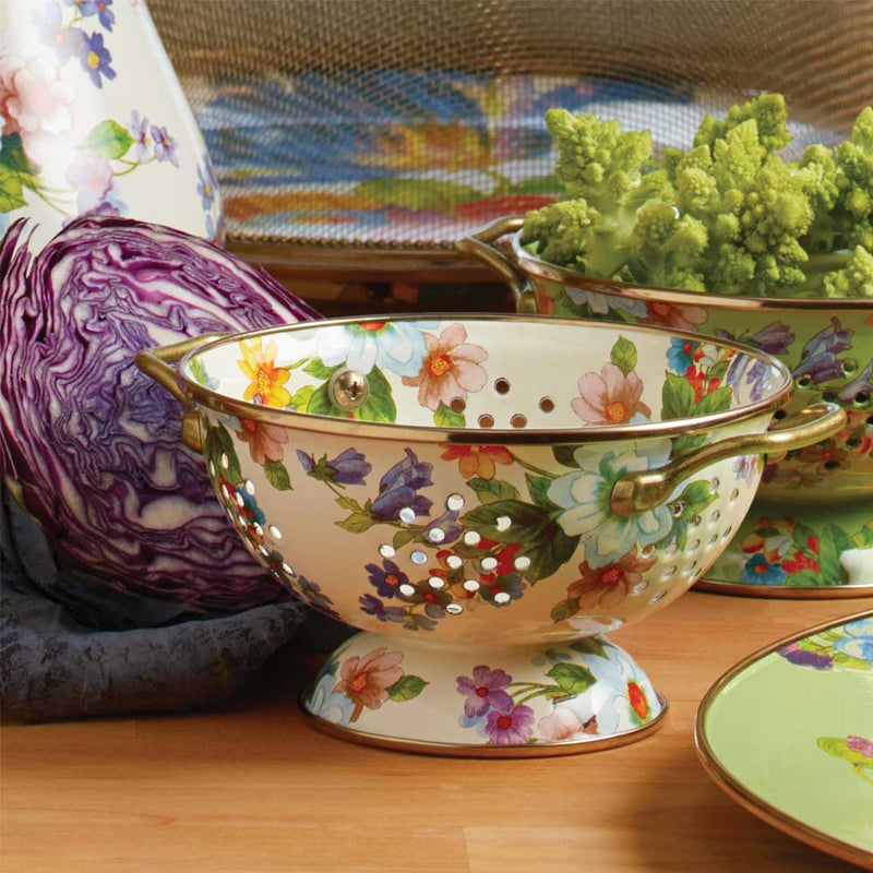 Mackenzie Childs Flower Market Small White Colander #2