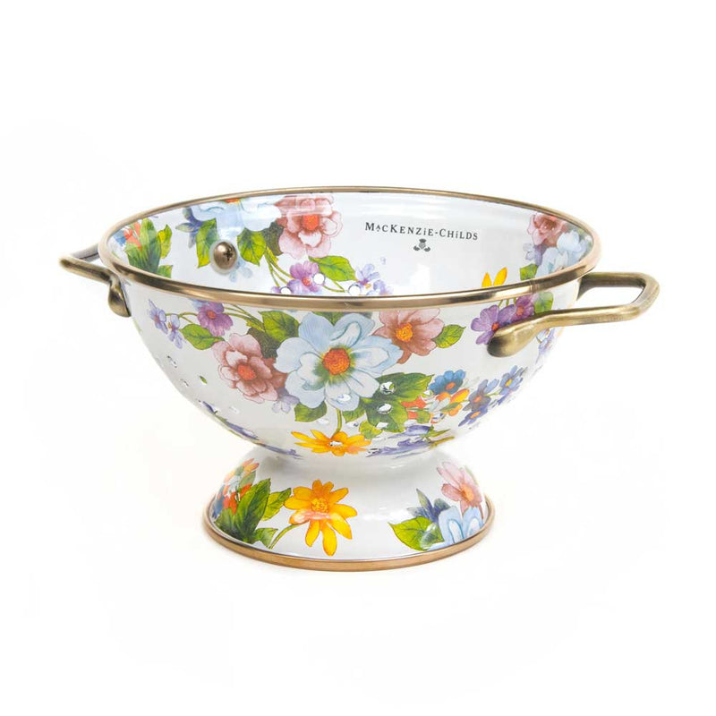 Mackenzie Childs Flower Market Small White Colander #1
