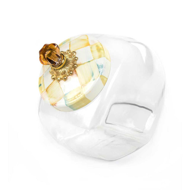 Mackenzie-Childs Parchment Check Cookie Jar with Enamel Lid