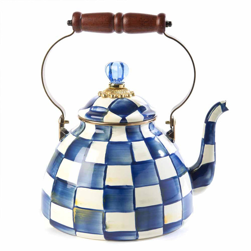 Mackenzie Childs Royal Check Tea Kettle, 3 Quart