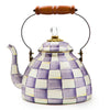 Mackenzie Childs Violet Check 3 Quart Tea Kettle