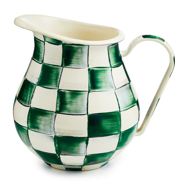 Mackenzie-Childs Emerald Check Pitcher
