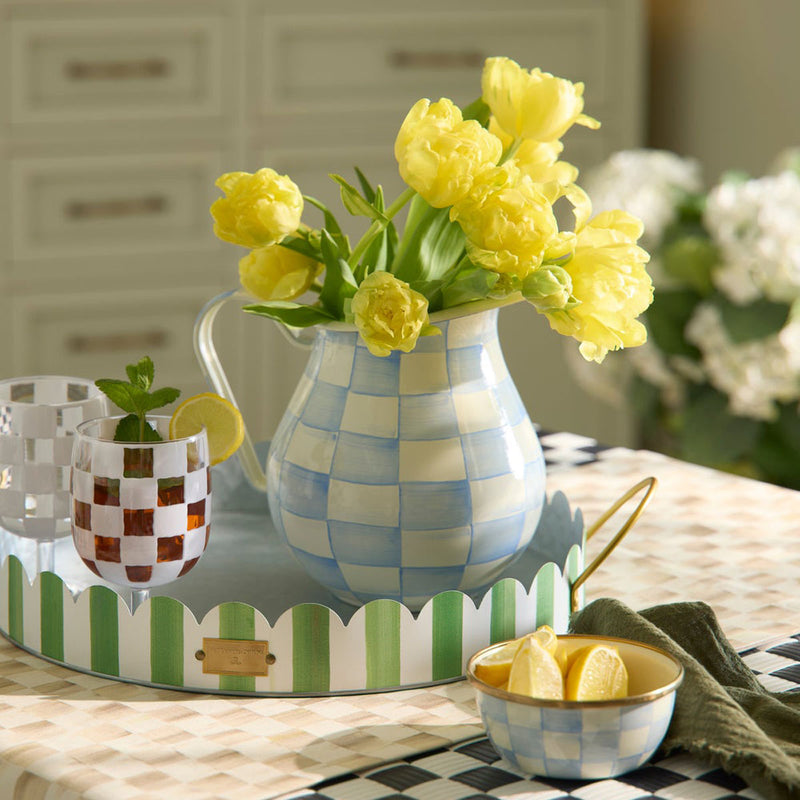 Mackenzie-Childs Sky Check Pitcher