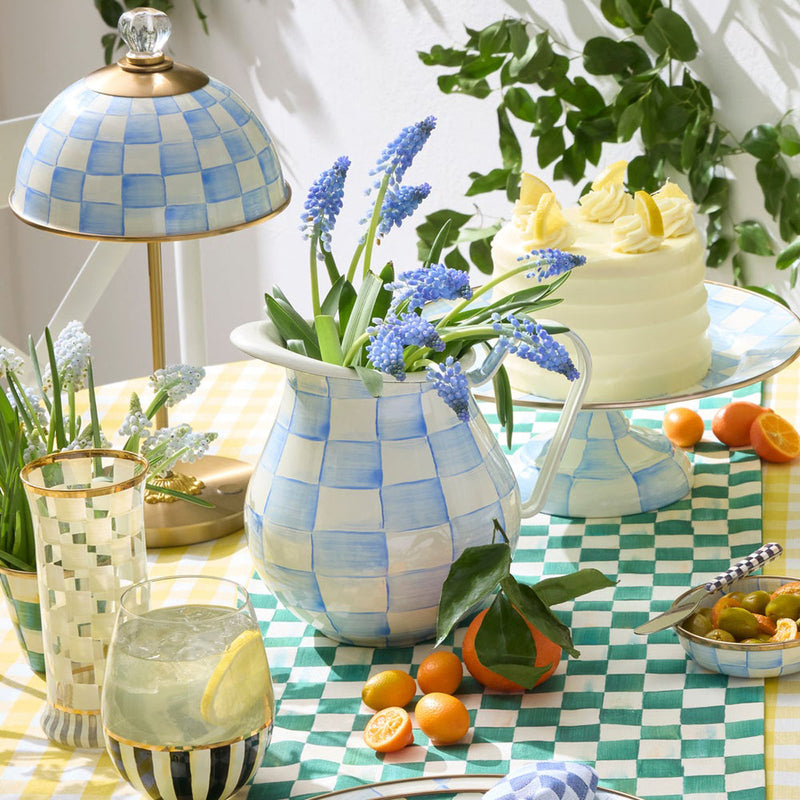 Mackenzie-Childs Sky Check Pitcher