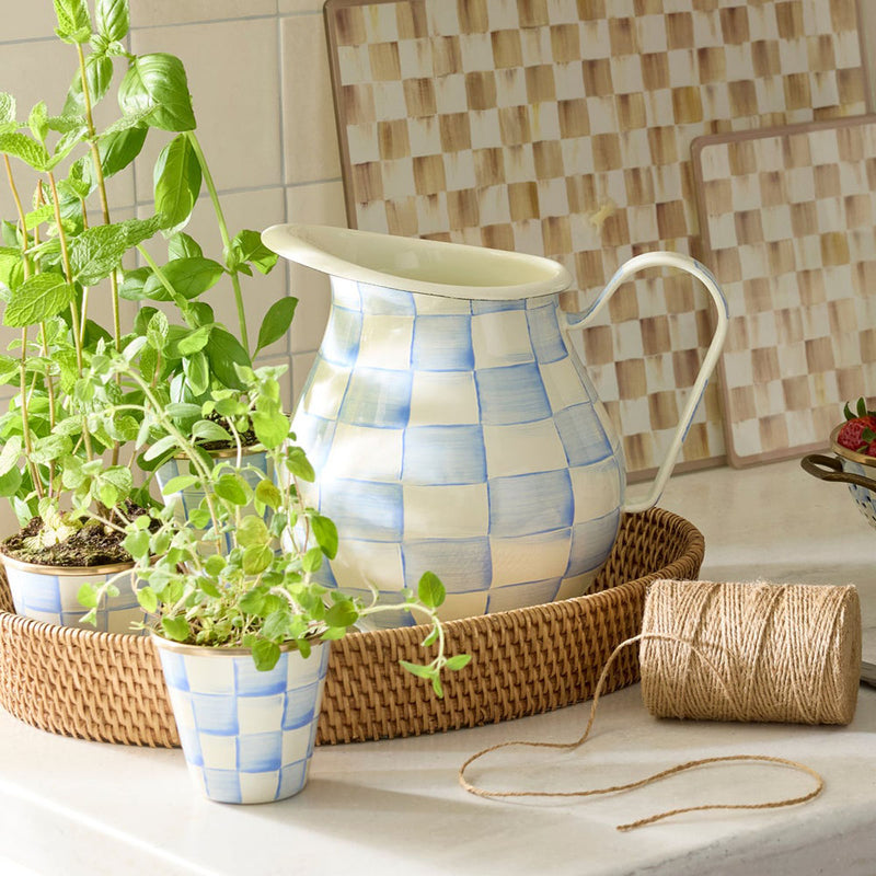 Mackenzie-Childs Sky Check Pitcher