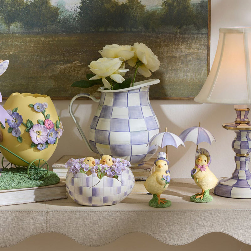 Mackenzie Childs Violet Check Pitcher