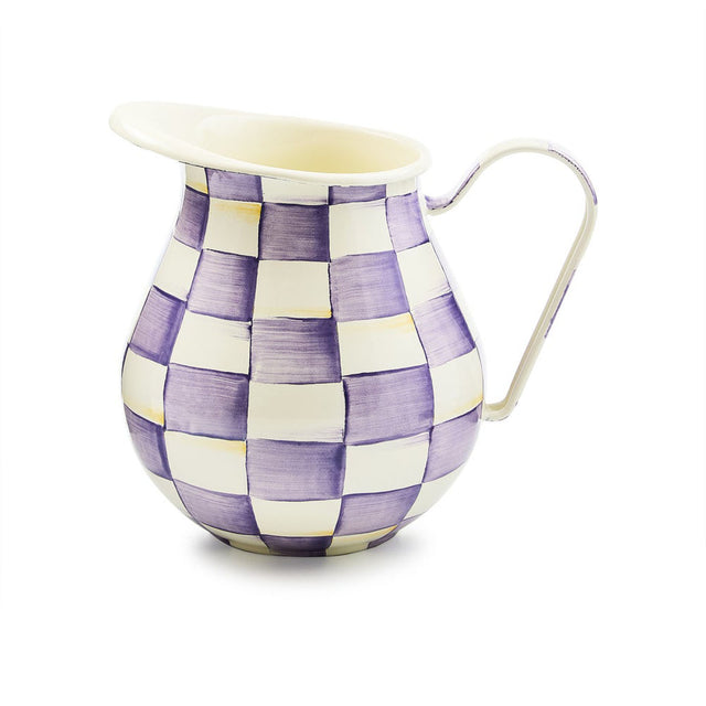 Mackenzie Childs Violet Check Pitcher