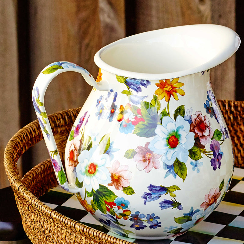 Mackenzie-Childs White Flower Market Pitcher