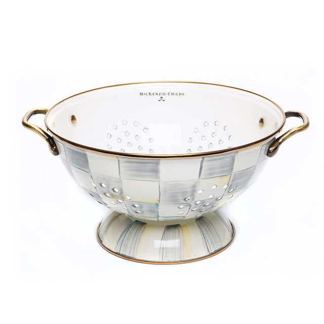 Mackenzie-Childs Sterling Check Large Colander
