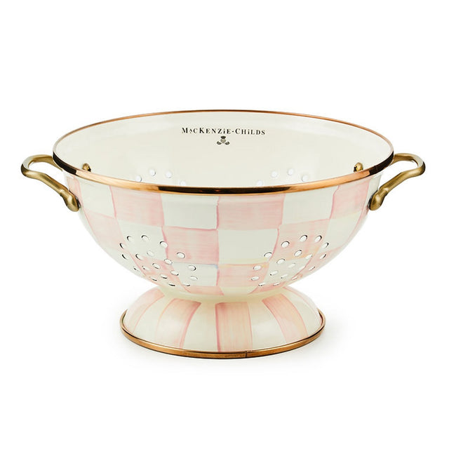 Mackenzie-Childs Rosy Check Large Colander