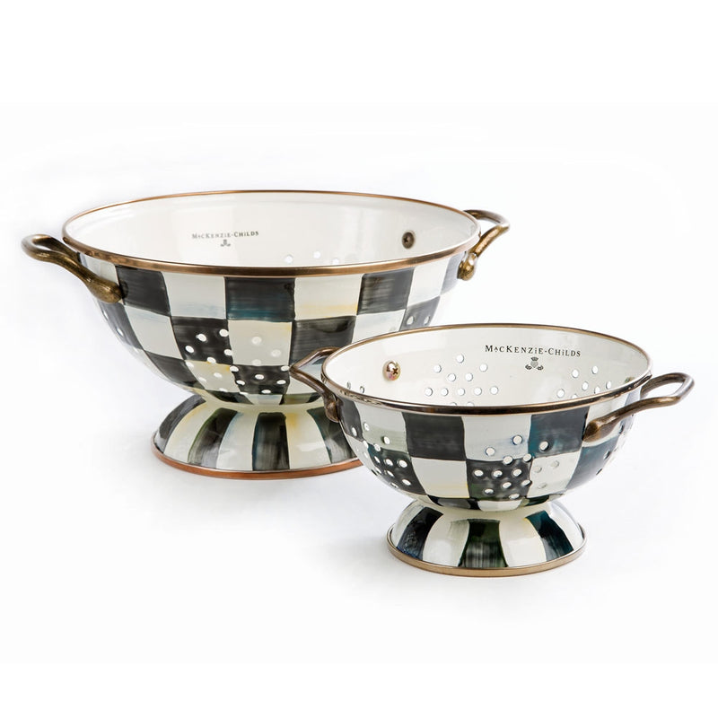 Mackenzie-Childs Courtly Check Enamel Colander, Large