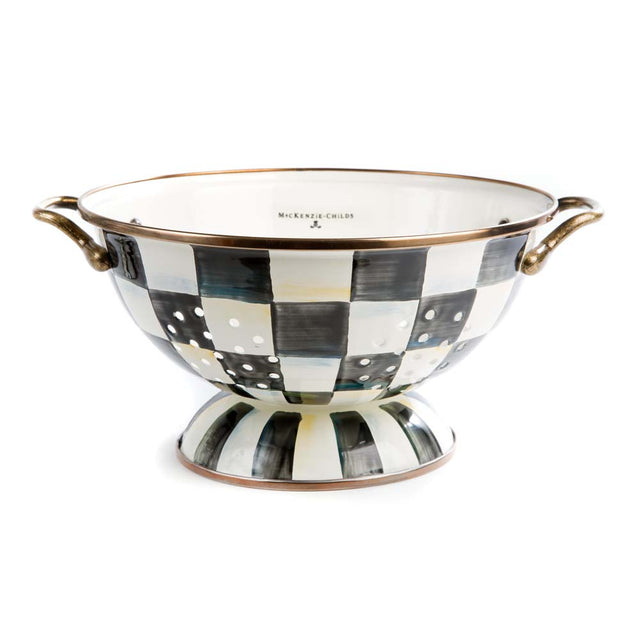 Mackenzie-Childs Courtly Check Enamel Colander, Large