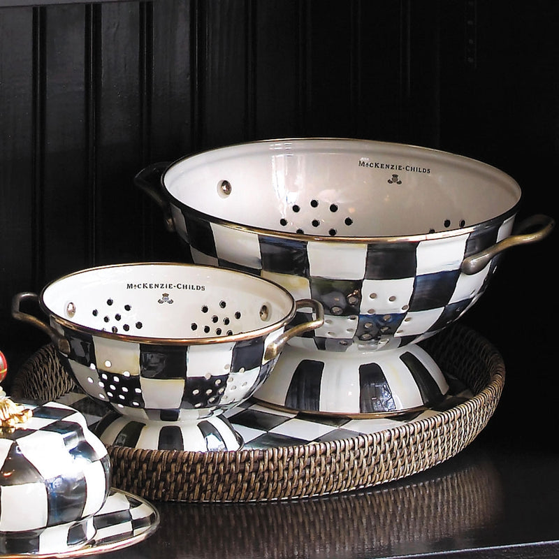 Mackenzie-Childs Courtly Check Enamel Colander, Large