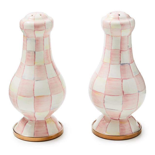 Mackenzie-Childs Rosy Check Large Salt & Pepper Shakers
