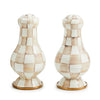 Mackenzie-Childs Mocha Check Large Salt & Pepper Shakers