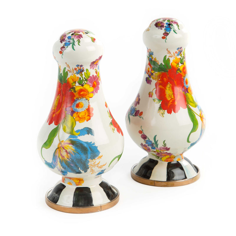 Mackenzie-Childs Flower Market Large Salt & Pepper Shakers, White