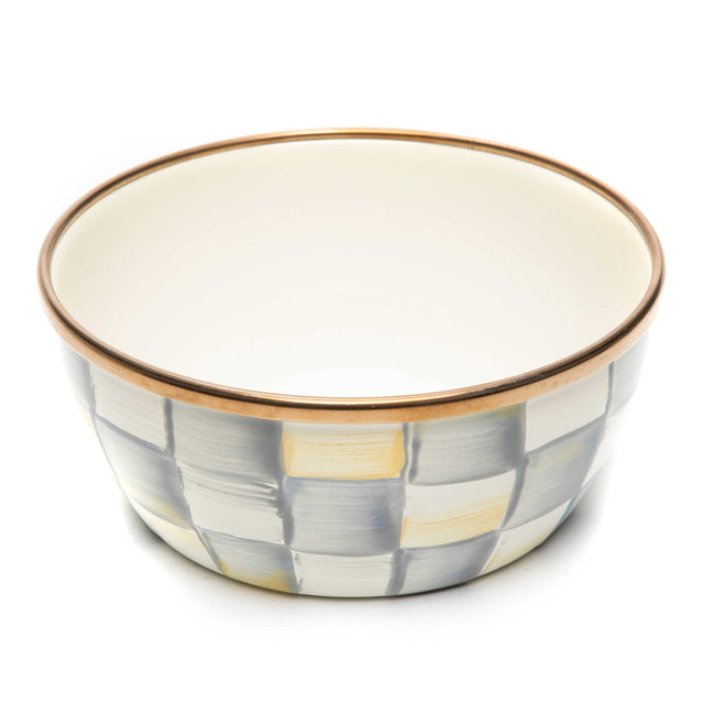 MacKenzie Childs Sterling Check Pinch Pot