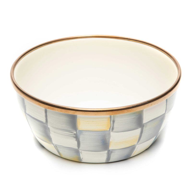 MacKenzie Childs Sterling Check Pinch Pot