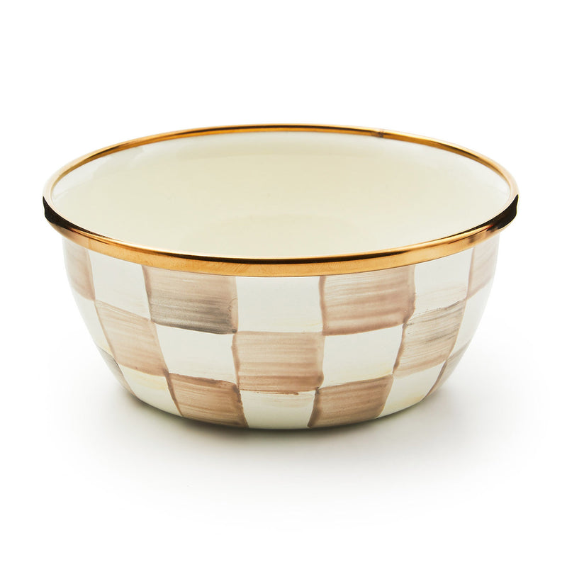 Mackenzie-Childs Mocha Check Pinch Bowl