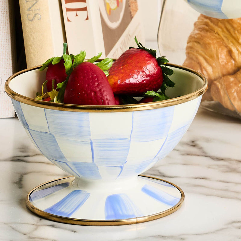 Mackenzie-Childs Sky Check Ice Cream Dish