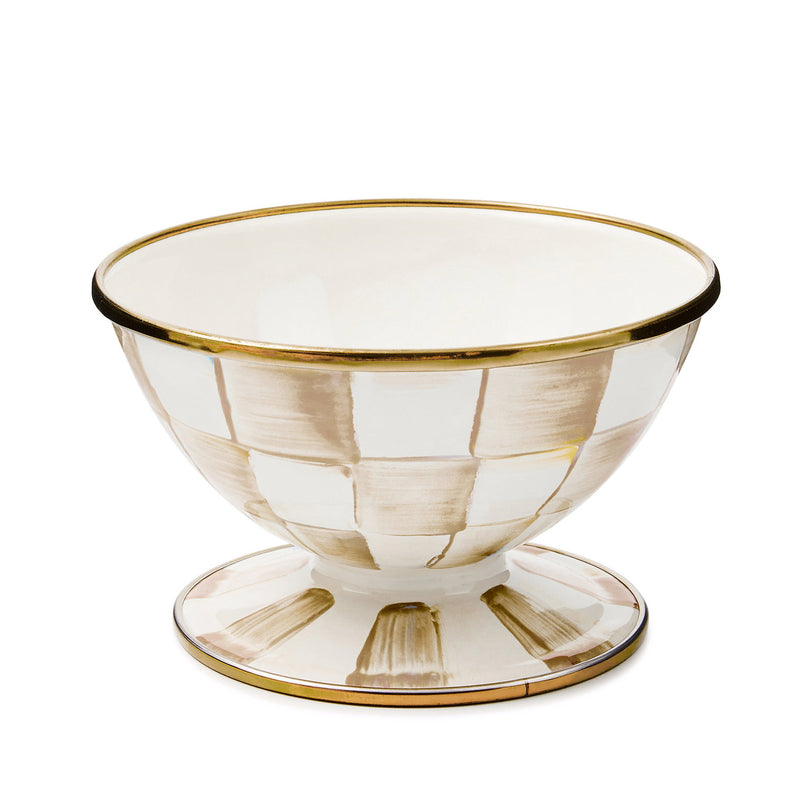 Mackenzie-Childs Mocha Check Ice Cream Dish