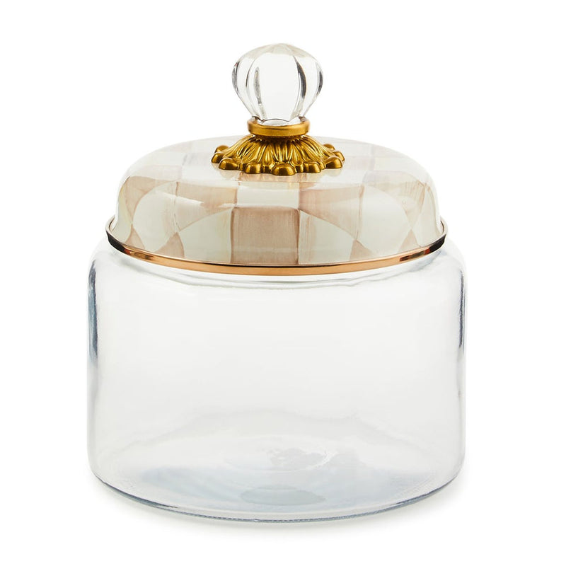 Mackenzie-Childs Mocha Check Kitchen Canister, Small