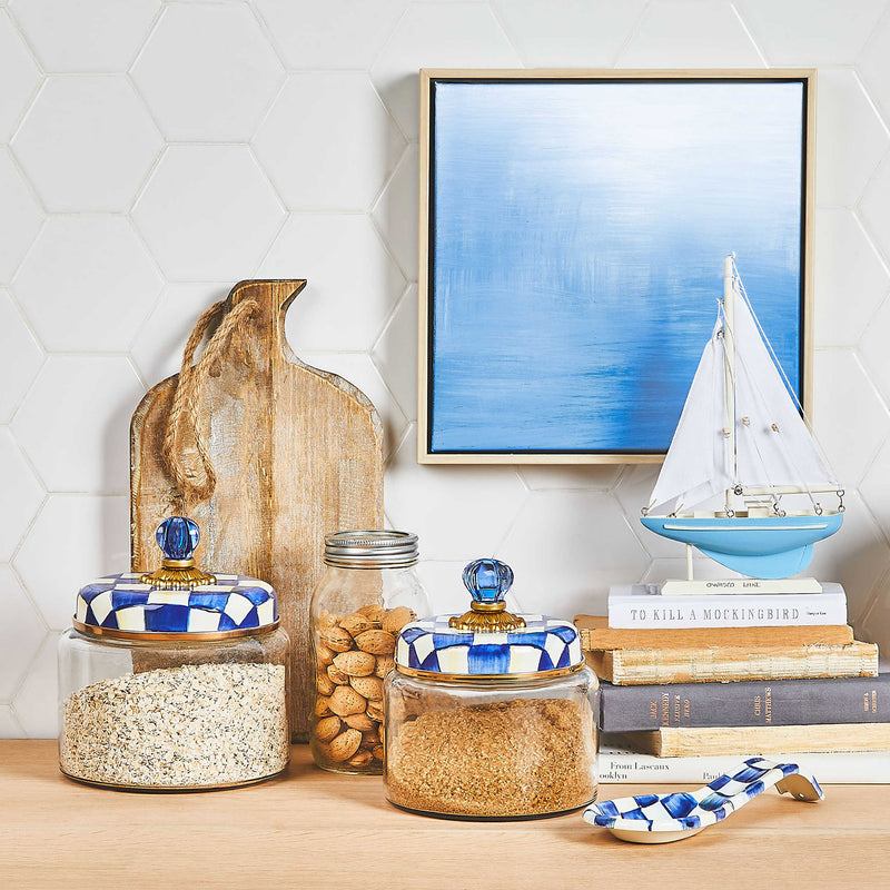 Mackenzie-Childs Royal Check Medium Kitchen Canister
