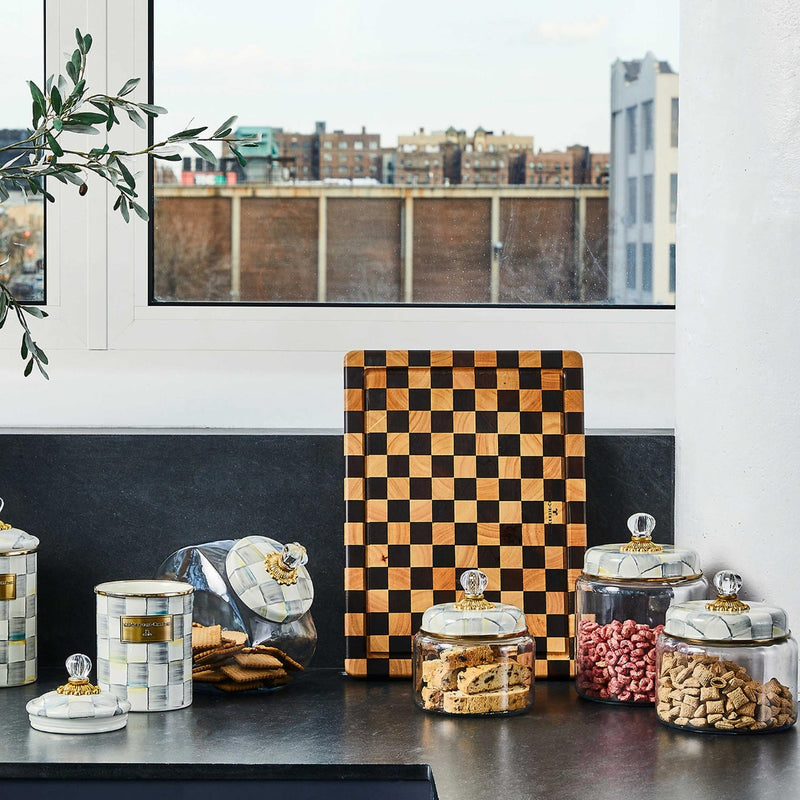 Mackenzie-Childs Sterling Check Kitchen Canister