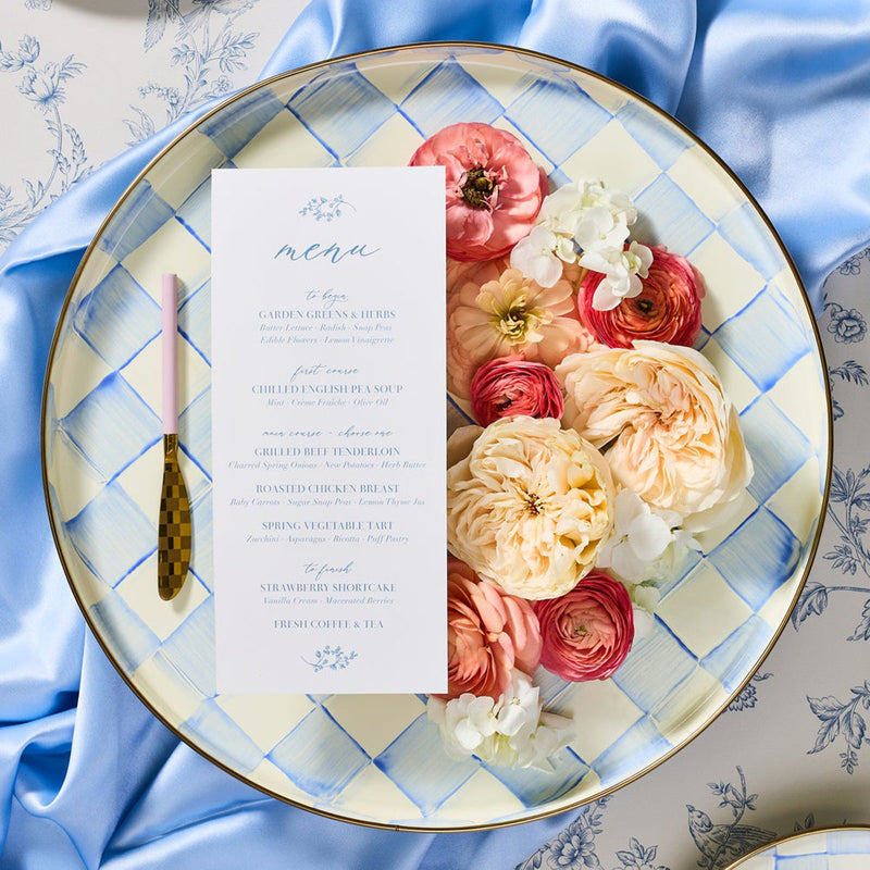 Mackenzie-Childs Sky Check Round Tray