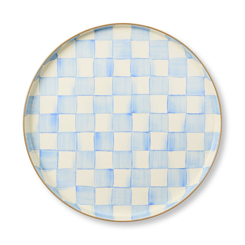Mackenzie-Childs Sky Check Round Tray