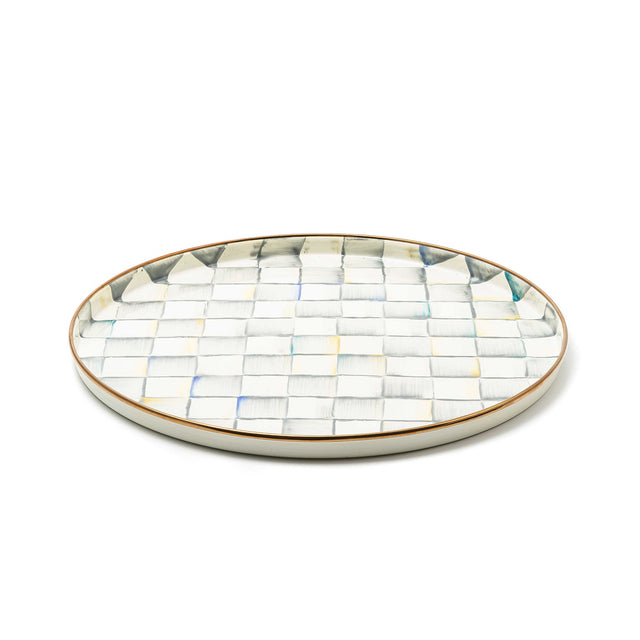 Mackenzie-Childs Sterling Check Enamel Round Tray