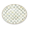 Mackenzie-Childs Sterling Check Enamel Oval Pedestal Platter, Large