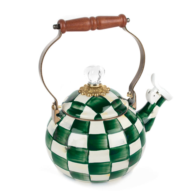 Mackenzie-Childs Emerald Check Whistling Tea Kettle
