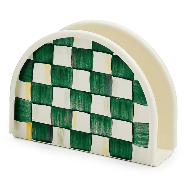 Mackenzie-Childs Emerald Check Napkin Holder