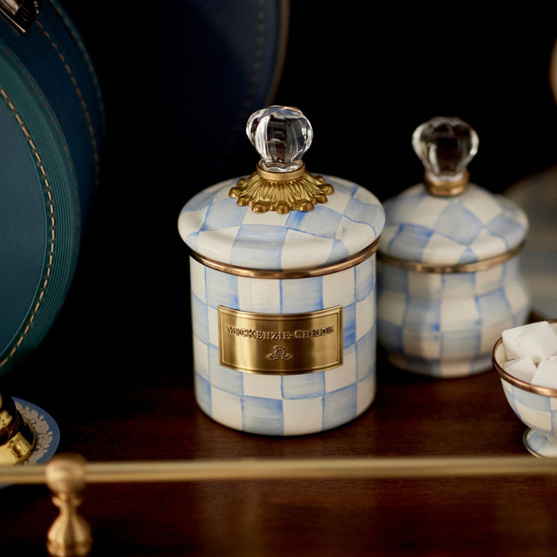 Mackenzie-Childs Sky Check Demi Canister