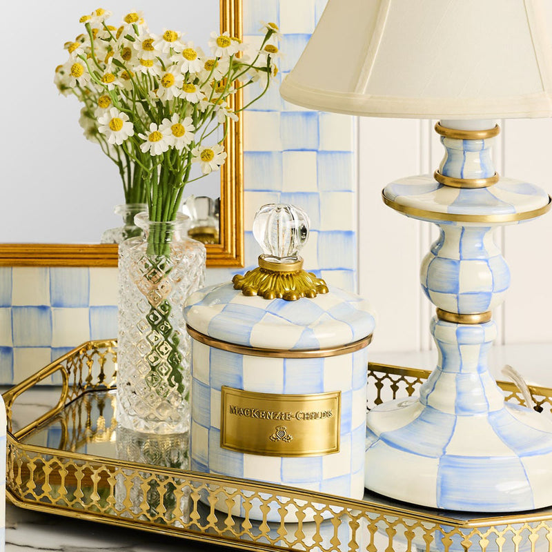 Mackenzie-Childs Sky Check Demi Canister