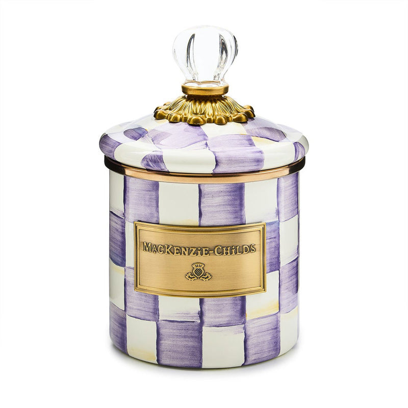 Mackenzie Childs Violet Check Demi Canister