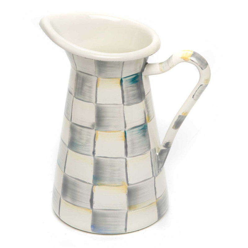 Mackenzie-Childs Sterling Check Small Enamel Practical Pitcher
