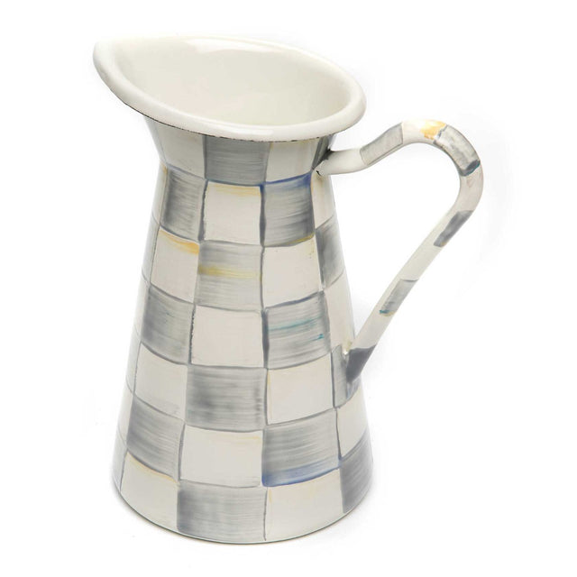 Mackenzie-Childs Sterling Check Medium Enamel Practical Pitcher
