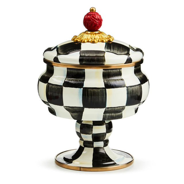 Mackenzie-Childs Courtly Check Enamel Curiosity Pot