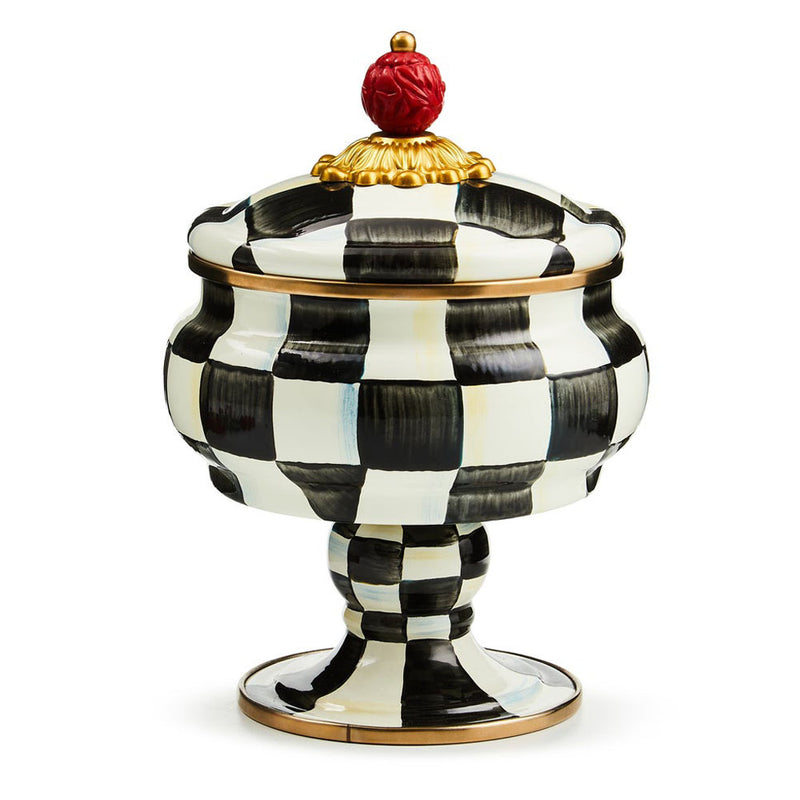 Mackenzie-Childs Courtly Check Enamel Curiosity Pot