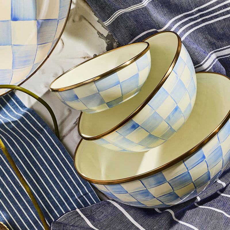 Mackenzie-Childs Sky Check Medium Everyday Bowl