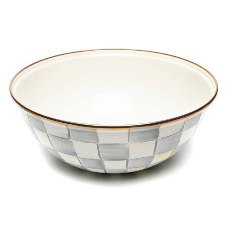 Mackenzie-Childs Sterling Check Medium Enamel Everyday Bowl
