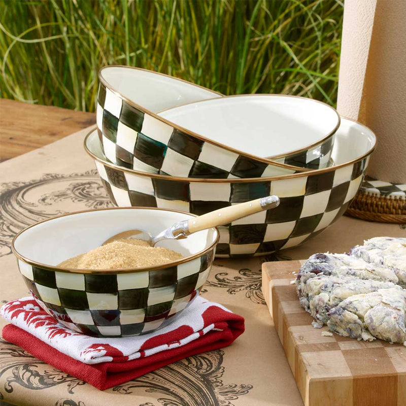 Mackenzie Childs Courtly Check Enamel Large Everyday Bowl #5
