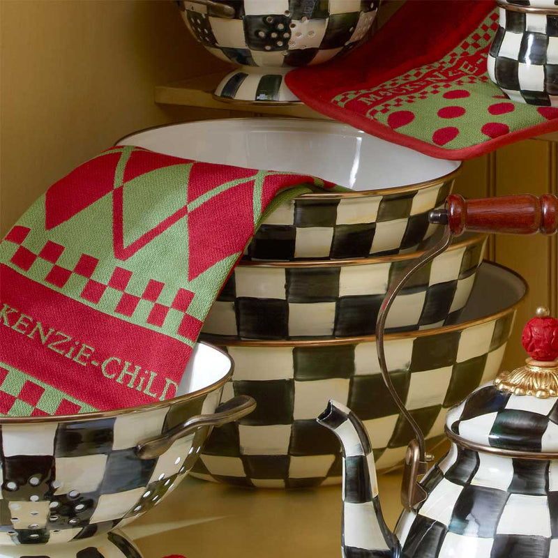 Mackenzie Childs Courtly Check Enamel Large Everyday Bowl #4