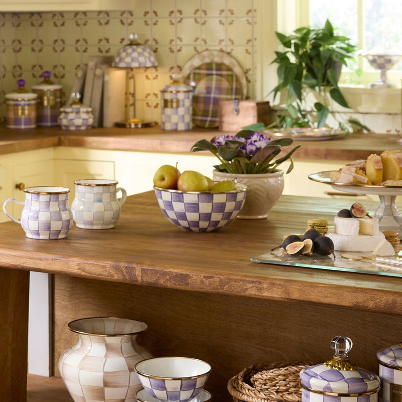 Mackenzie Childs Violet Check Large Everyday Bowl