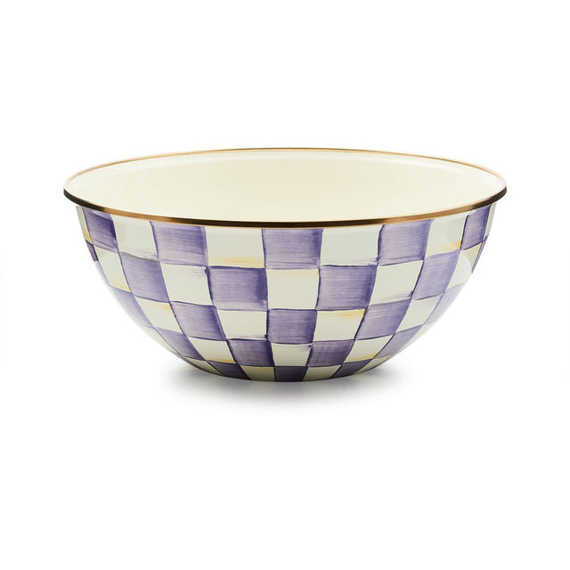Mackenzie Childs Violet Check Large Everyday Bowl
