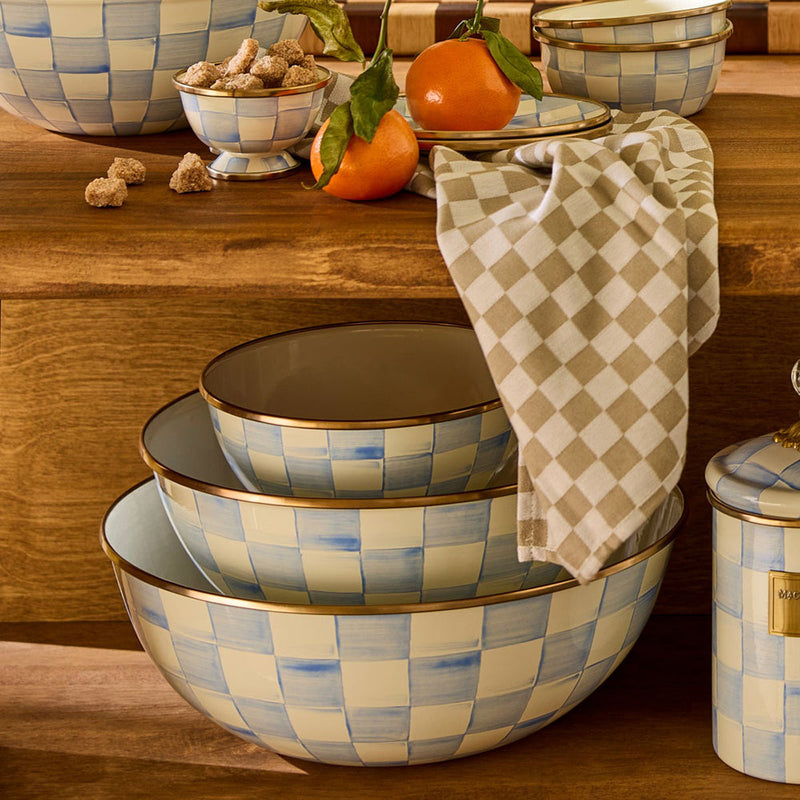 Mackenzie-Childs Sky Check Extra Large Everyday Bowl